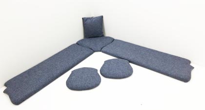 Kissensatz Polsterplatte Eckbankgruppe Landau, Natura hellblau 812 , 38 Lagerstoffe preisgleich