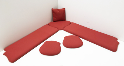 Kissensatz Polsterplatte Eckbankgruppe Landau, Wels rot , 38 Lagerstoffe preisgleich