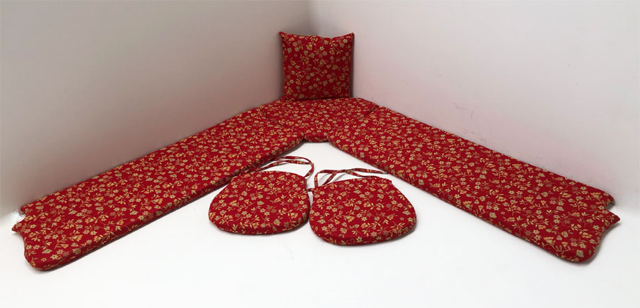 Kissensatz genäht Eckbankgruppe Landau, Mülheim rot , 38 Lagerstoffe preisgleich