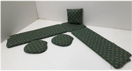 Kissensatz Polsterplatte Eckbankgruppe Füssen, Mülheim Streublume grün, 38 Lagerstoffe preisgleich