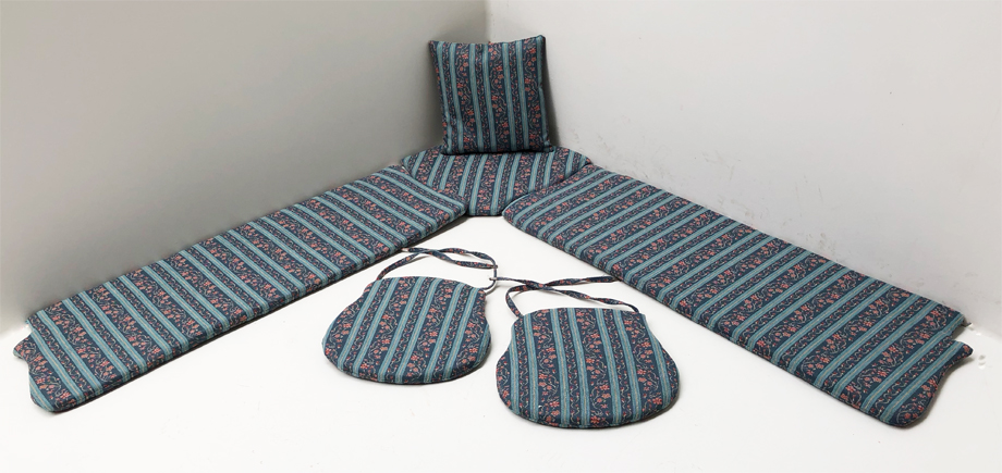 Kissensatz genäht Eckbankgruppe Landau, Waidhaus blau, 38 Lagerstoffe preisgleich