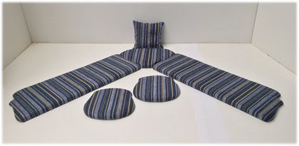 Kissensatz Polsterplatte Eckbankgruppe Landau, Edmonton blau, 38 Lagerstoffe preisgleich