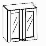 Oberschrschrank 2-trg  2 Glastüren,   60/22/96 cm 