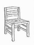 Stuhl mit geflochtenem Sitz, 40/46/88 cm, (B/T/H)