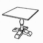 Tisch mit Kreuzgestell, Fichtenplatte Stärke 3 cm,