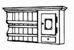 Tellerbord, 1 Türe, 1 Schublade, 107/23/51 cm, (B/