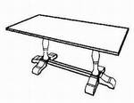 Tisch Country H75, Tisch mit Kreuzgestell, Fichtep