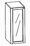 Hochschrank Vitrine 1-trg, 1 Türe mit Fensterglas,
