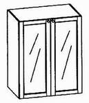 Hochschrank Vitrine 2-trg, 2 Türe mit Fensterglas,