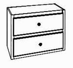 Element mit 2 Schubladen, 2 Schubladen H 18, 50/45