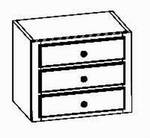 Element mit 3 Schubladen, 3 Schubladen H 12, 50/45