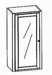 Aufsatz-Vitrine- Elem.1Türe 1 Glastüre H 118 3 Fac