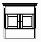 Oberteil 2-teilig , 2 Türen , 1 Innenfachboden Bei