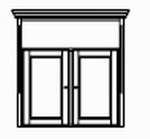 Oberteil 2-teilig , 2 Türen , 2 Innenfachböden Bei