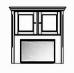 Oberteil 2-teilig , 2 Türen , 1 Innenfachboden Bei