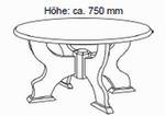Rundtisch Augsburg, Durchmesser 1100mm, ohne Lade,
