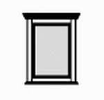 Spiegel mit Gesims , L:820       H:1060      T: