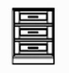 Unterteil- , Element 1-teilig , 3 Laden mit Vollau