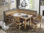 Eckbankgruppe Iseo Kernbuche, Bank 150/190 cm, Tisch 85/125 cm, 2 Stühle und  Polstersatz