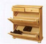 Schuhschrank  Füssen schmal, 2 Klappen, 2 Schubladen