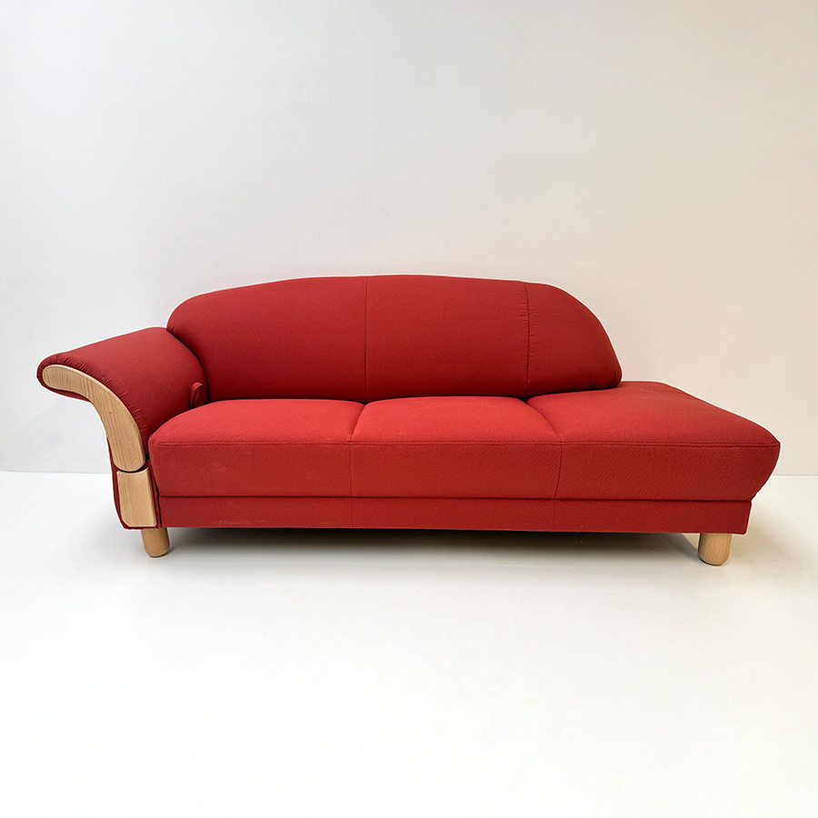 Recamiere Davos 440-68 Armlehne links abklappbar (69 rechts), Länge 212 cm, Stoff Wels rot