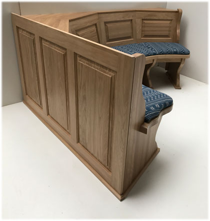 Rückwandverkleidung Rundbank Lindau Typ B, Eiche Schenkelmaß: 1550 x 2050 mm