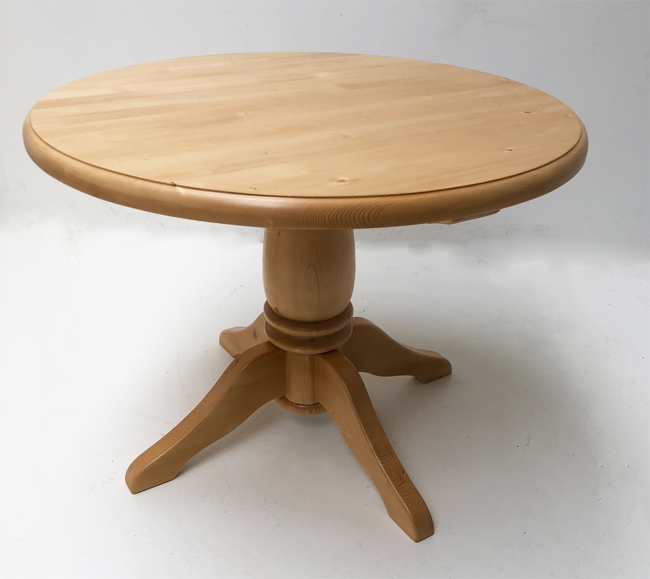 Rundtisch Mittelsäulen-Tisch Lindau D=115 cm, Fichteplatte, Rosner lackiert,