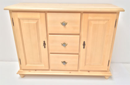 Anrichte Breitkommode Füssen Sondermaß 125 cm, 2-trg., 3 Schubladen