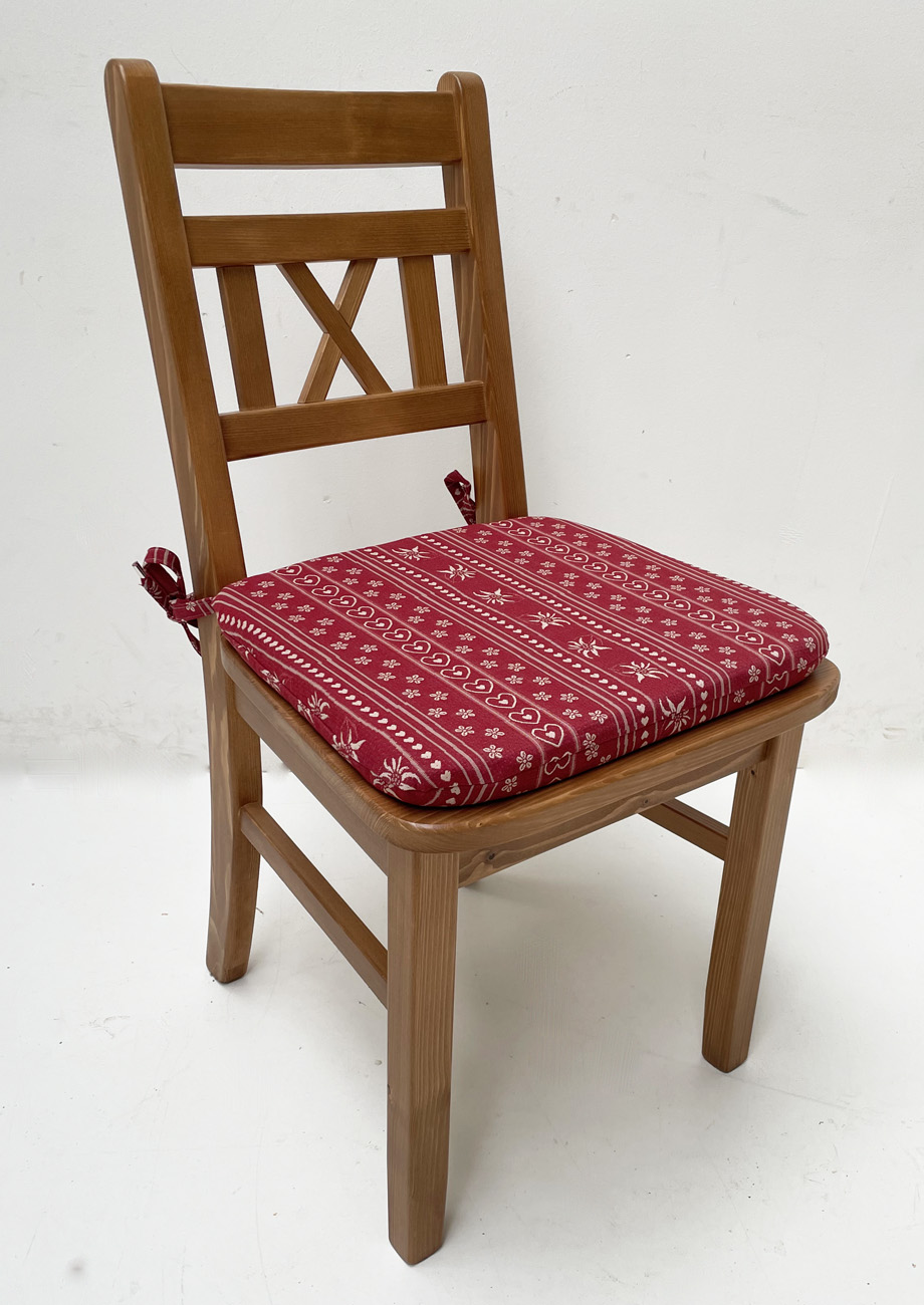 Sprossenstuhl Nürnberg mit Kreuz, Fichte, Antik dunkel (Kleur 2) Kissen, AF-74854-11 Brombeere