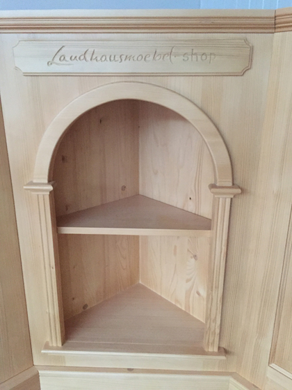 Eckbank LINDAU Eckkapitel mit Schnitzerei, Schriftzug Monika und Rainer