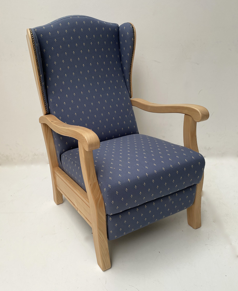 Fernsehsessel  TV-Sessel Inzell Ohrenbackensessel,  Kundl blau, Rosner lackiert !