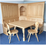 Eckbankgruppe LINDAU 195/195 Fichte, Wandverkleidung mit offenem Eckkapitel