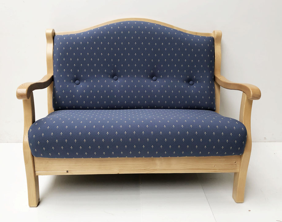 Sofa Inzell, 2 Sitzer 120 cm, Kundl blau, 38 Lagerstoffe preisgleich