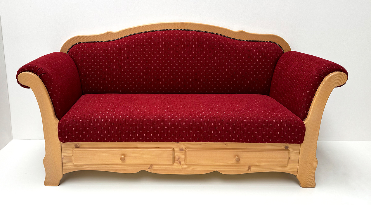 Sofa Liege Kempten 190, Armteile fest, Stoff Allegretto, TS-4376