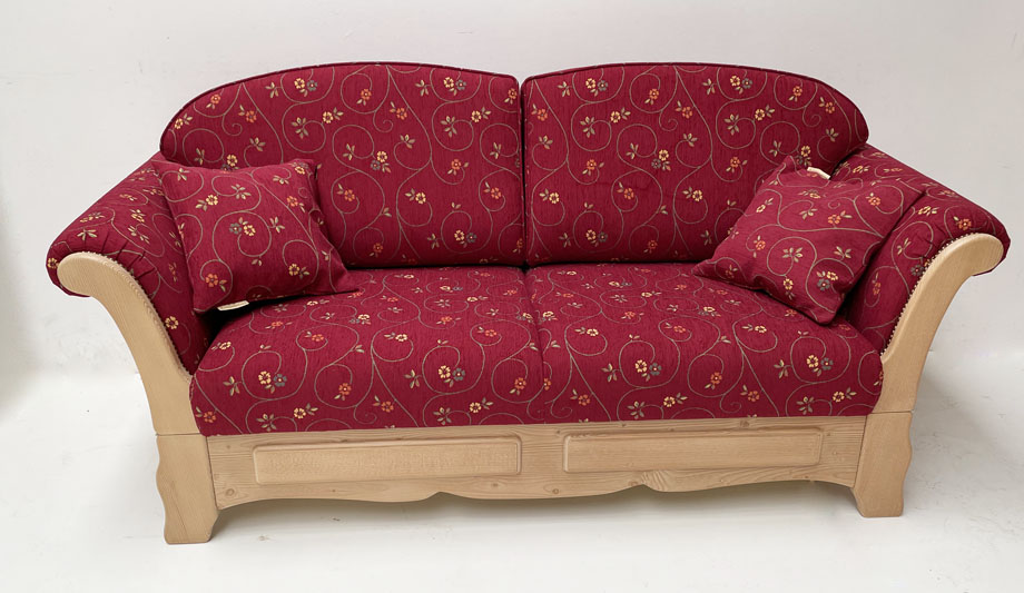 Sofa Sterzing, 190 cm, 2 Armteile abklappbar, Pöchlarn Ranke bordeaux