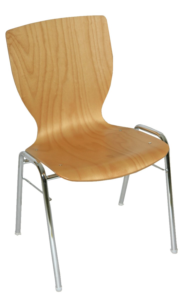 Stapelstühle Buche Mod. 762, Metall-Holz