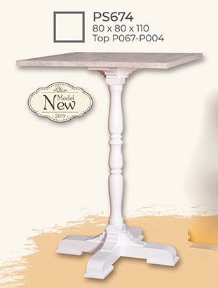 Stehtisch, Mittelsäulentisch Quadrat 80/80 cm, H 110, Kiefer massiv