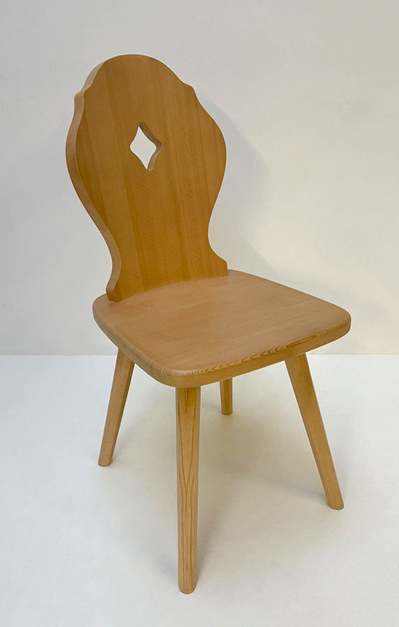 Bauernstuhl 1010 mit gebogener Rückenlehne, Fichte massiv