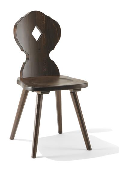 Bauernstuhl WL-Raute 35 Quadri mit gekehlter Lehne