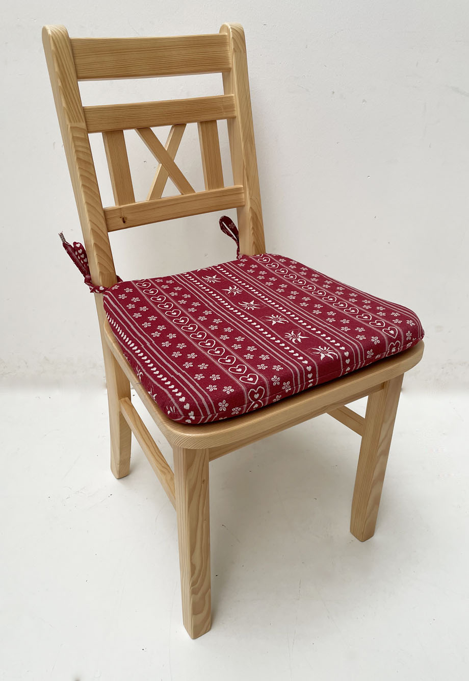 Sprossenstuhl Nürnberg mit Kreuz, Fichte massiv, Kissen genäht, AF-74854-11