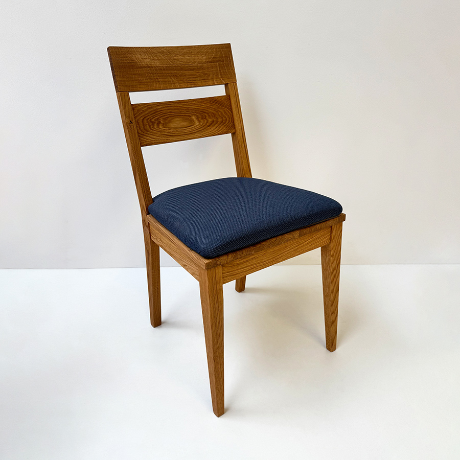 Stuhl Filippa-M, Massivholzstuhl Oviedo, Polsterplatte , VERANO 675 blau