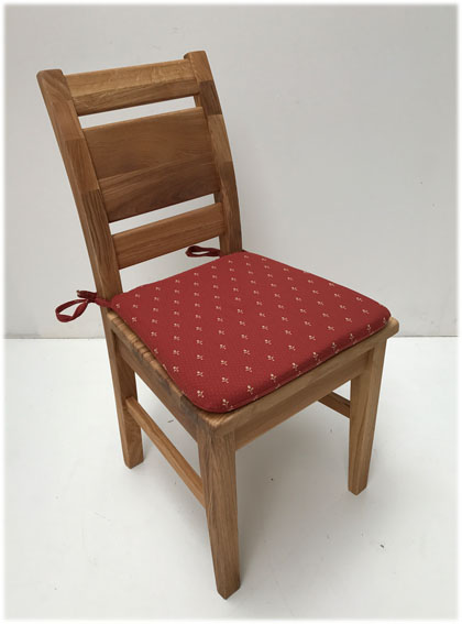 Stuhl Iseo Wildeiche mit Kissen genäht, Kundl rot