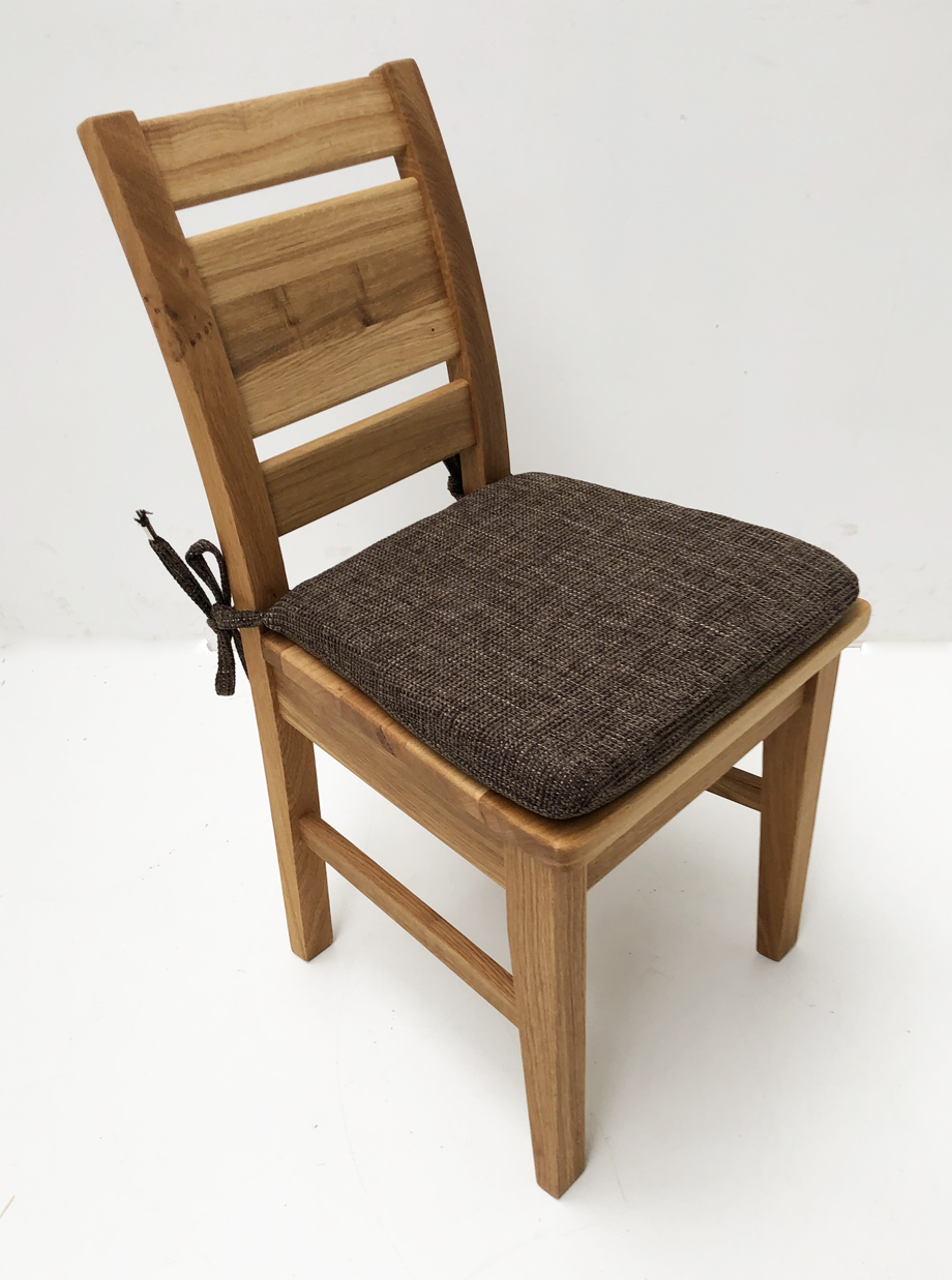 Stuhl Iseo Wildeiche, geölt, Polster genäht mit Bändern , Natura 804 braun