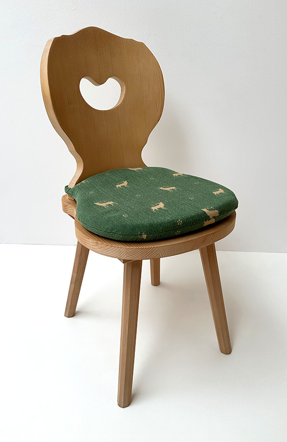 Bauernstuhl Landau mit Polster genäht, Stoff Hindelang TS-6243, in vielen Sonderstoffen !