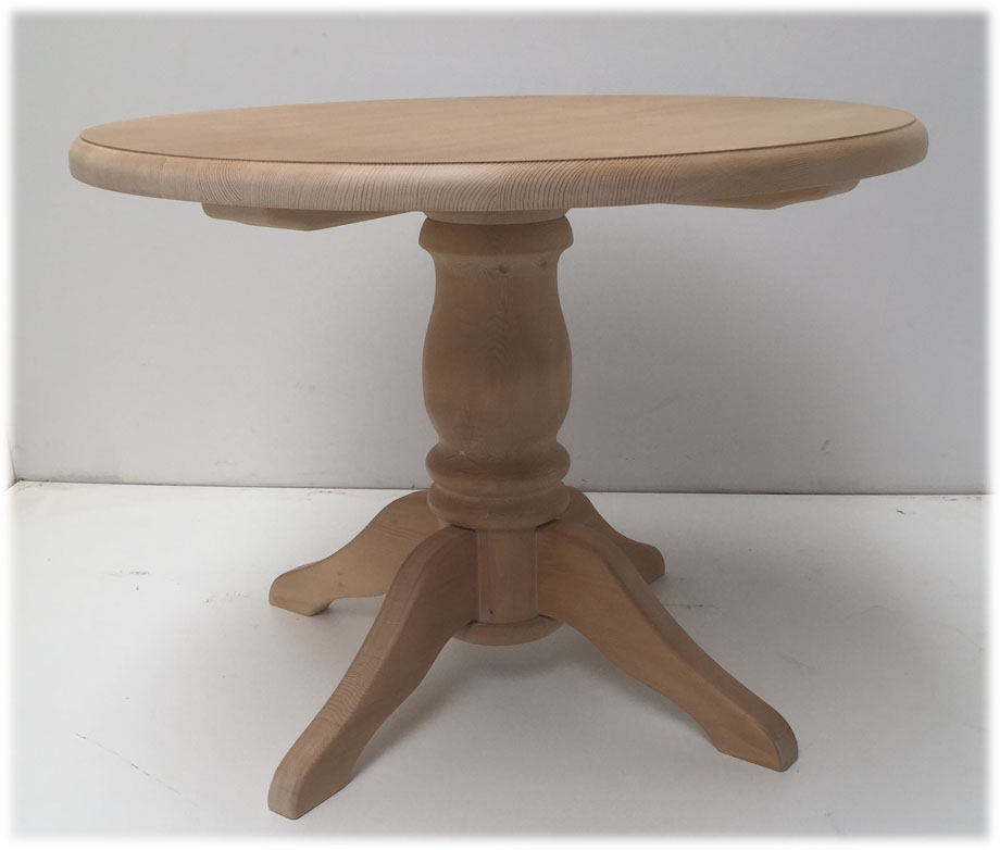 Rundtisch Mittelsäulen-Tisch Lindau D=110 cm, Fichteplatte, Rosner gewachst
