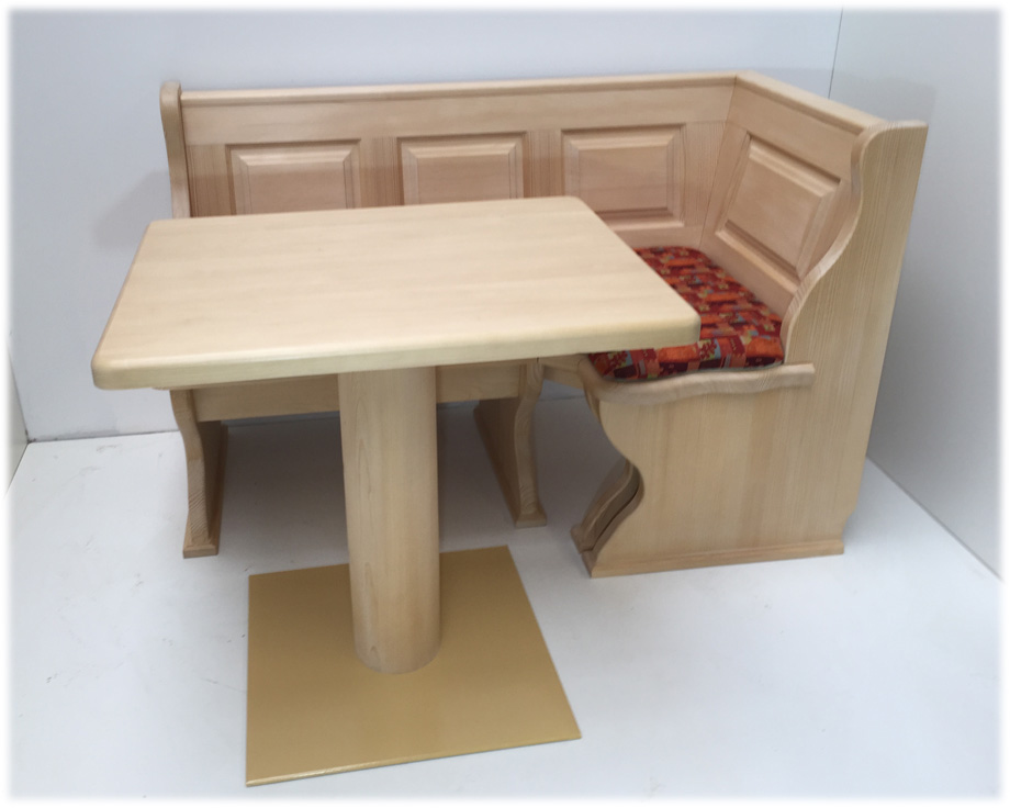 Eckbankgruppe Lindau  Piccolo , Sondermaß 165/100 cm Mittelsäulenfußtisch Sondermaß