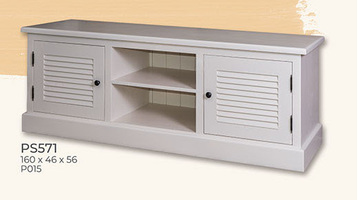 TV-Kommode Sideboard, 2 Türen, Shutter Kollektion, Kiefer massiv