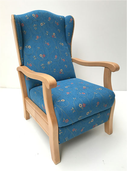 Fernsehsessel  TV-Sessel Inzell Ohrenbackensessel,  Pöchlarn Ranke blau