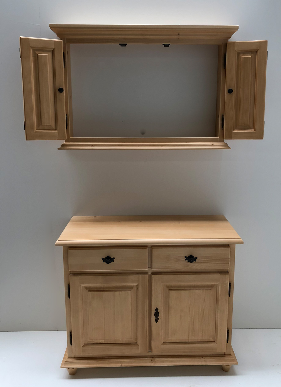 Oberteil für Anrichte Kommode Füssen, TV- Wandschrank Öffnungsmaß TV 92