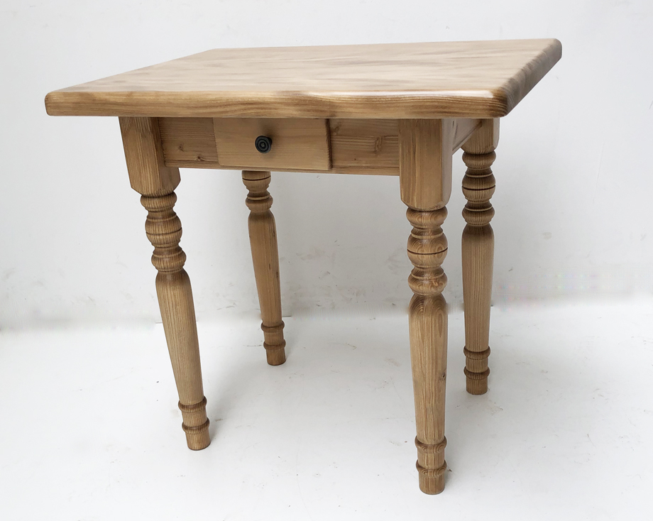 Vierfußtisch Rangau 80/60 cm mit Schubladen,antik hell